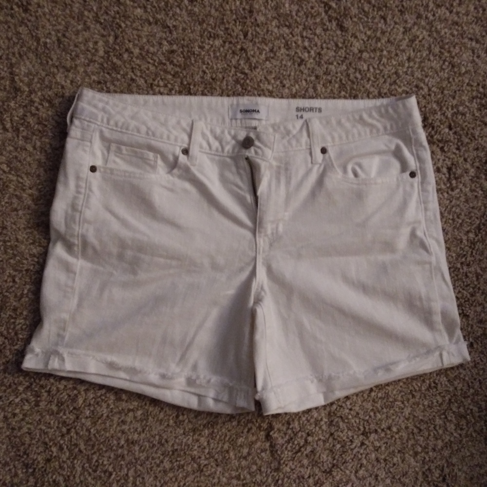 Sonoma Bright White Jean Shorts Size 14